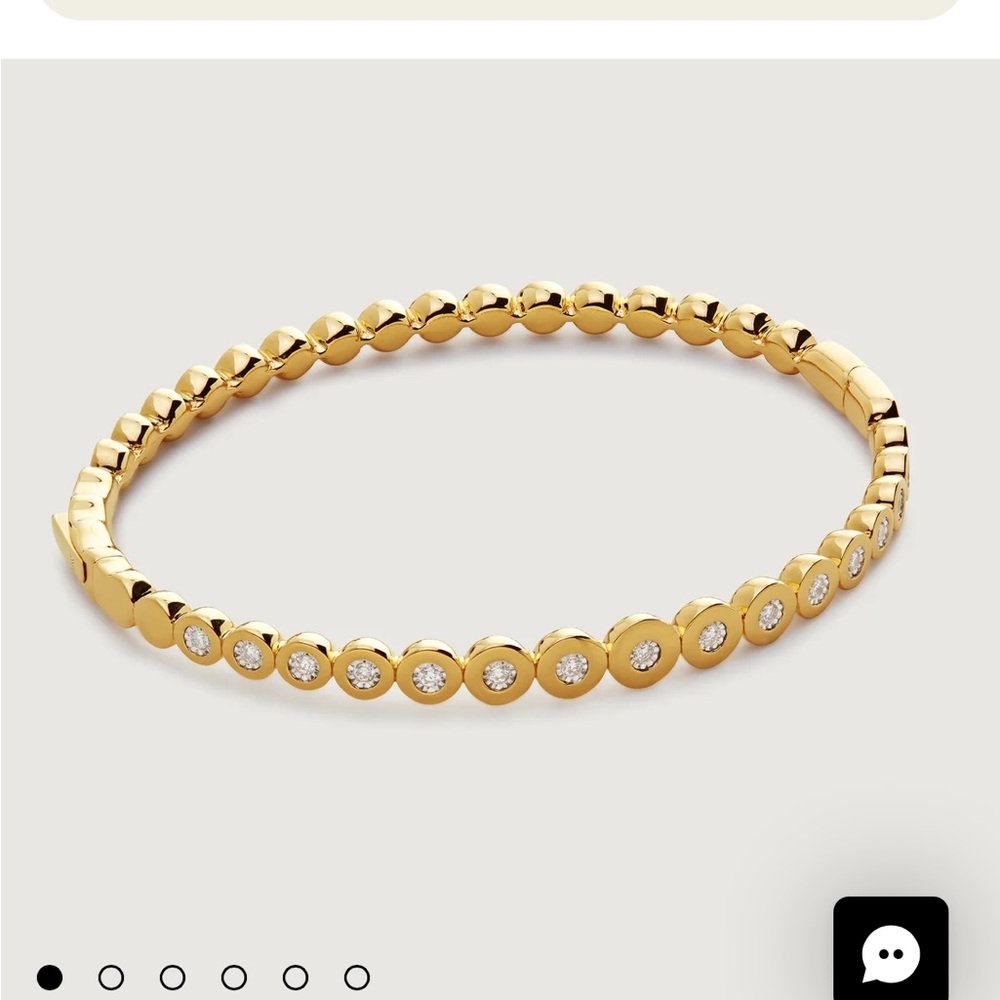 MONICA VINADER Gold Bracelet with Diamond Details